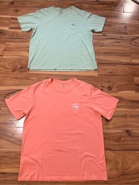 Southern Tide Mint & Coral Short-Sleeve Pocket Tees